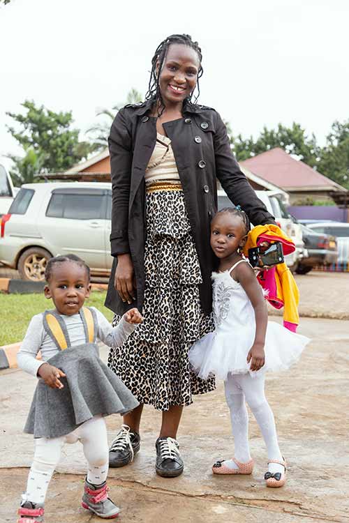 Parent with students