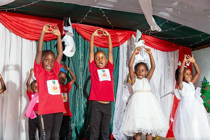 Kindergaten performing on stage