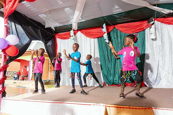 Pre school student performing a dance