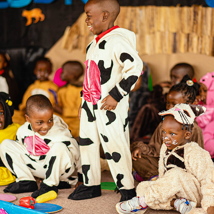 children acting on stage